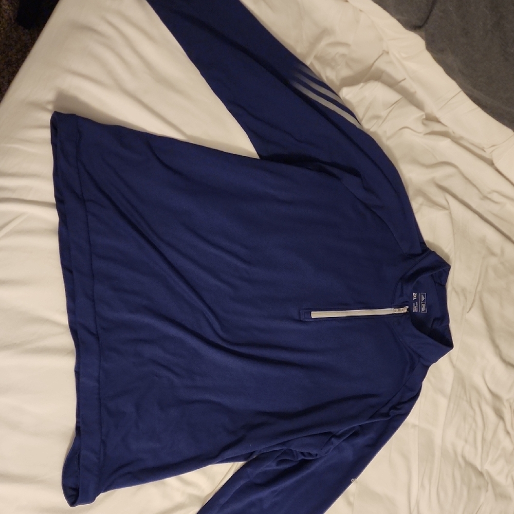 Adidas Men's Blue Quarter-Zip Sweater